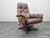 Vintage Swivel Chair in Leather and Wood from Göte Möbler, Sweden, 1960s For Sale - Image 9 of 15