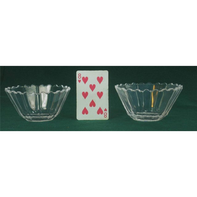 Mid-Century Modern Early 20th Century Finger Nut Candy Bowls Scandinavian Signed Kosta Boda, Cut Crystal Clear - a Pair} For Sale - Image 3 of 12