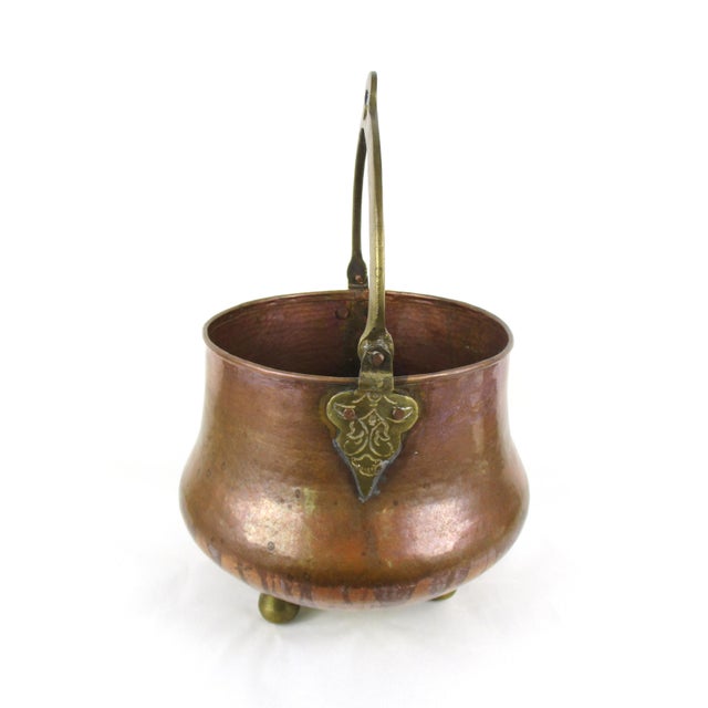 American Antique Copper Cauldron Pot For Sale - Image 3 of 7