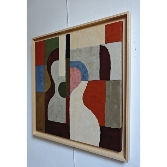 Contemporary À Deux Voix, Contemporary Geometric Abstract Oil Painting, Framed by Sophie Dumont For Sale - Image 3 of 9