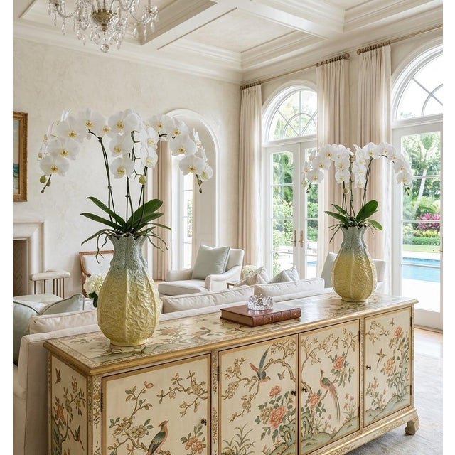 Ceramic Pair of Vintage Italian Ceramic Pineapple Vases For Sale - Image 7 of 9