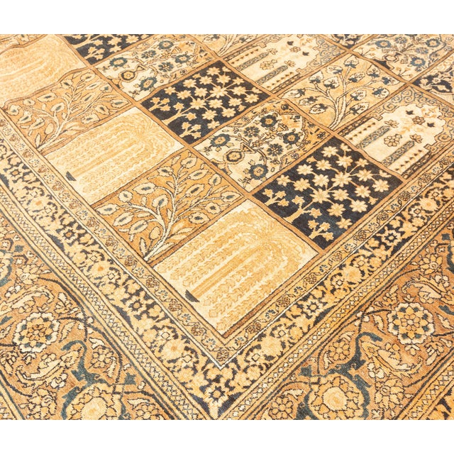 Fine Antique Persian Kirman Botanic Handmade Wool Rug For Sale In New York - Image 6 of 9