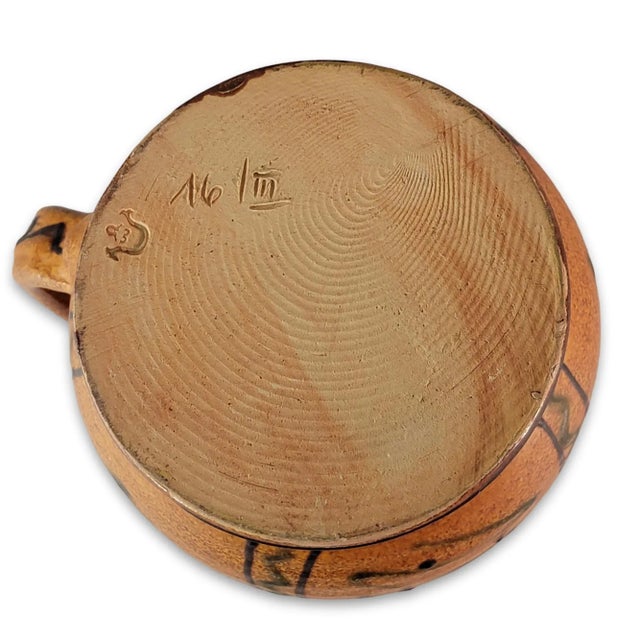 Burnt Orange West German Studio Pottery Pitcher Hand Thrown Ceramic Jug 7.25" For Sale - Image 8 of 10