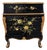 Chinoiserie Black Lacquer Bombe Three-Drawer Chest For Sale