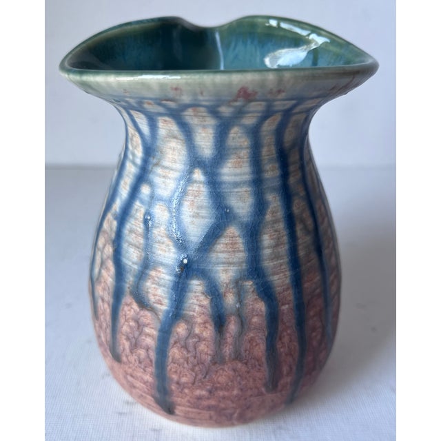 Boho Chic Vintage Studio Art Pottery Creamer Pitcher-Signed For Sale - Image 3 of 8