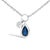 Envelop yourself in the sophistication of this exquisite 10K white gold necklace, featuring a mesmerizing pear-shaped blue...
