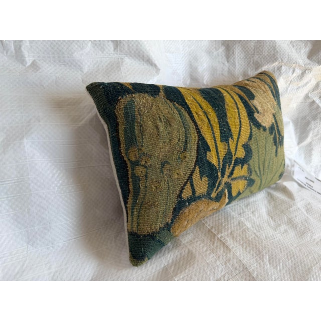 16th Century Antique Brussels Verdure Tapestry Fragment Pillow For Sale - Image 4 of 7