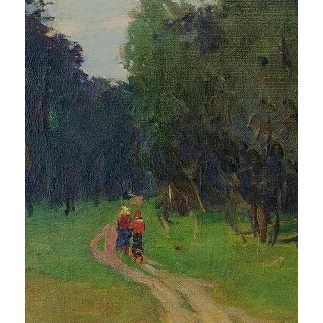 Original Ukrainian Impressionism Painting: Woodland Scenery, 1962 60-50 For Sale - Image 4 of 6