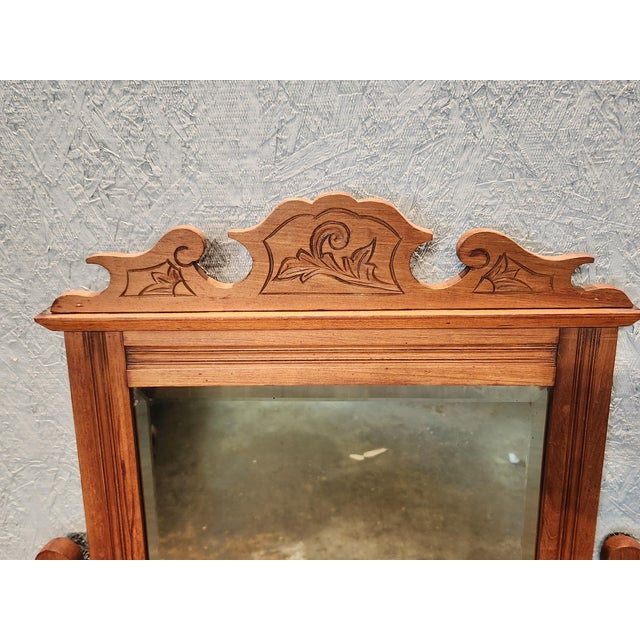 Brown Antique 1900's Edwardian Walnut Dressing Table With Hinged Mirror For Sale - Image 8 of 10