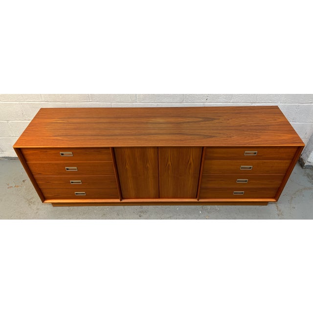 Mid-Century Modern Mid-Century Modern Danish Teak Eight Drawer Dresser For Sale - Image 3 of 15