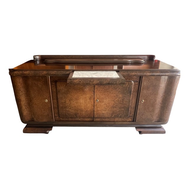 Art Deco Sideboard in Burl Walnut, 1930 For Sale