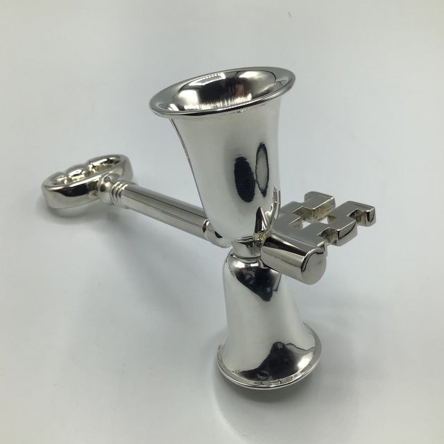 Silver Godinger Silver Plated Skeleton Key Jigger/Bottle Opener and Skeleton Key Corkscrew-Set of 2 For Sale - Image 8 of 12