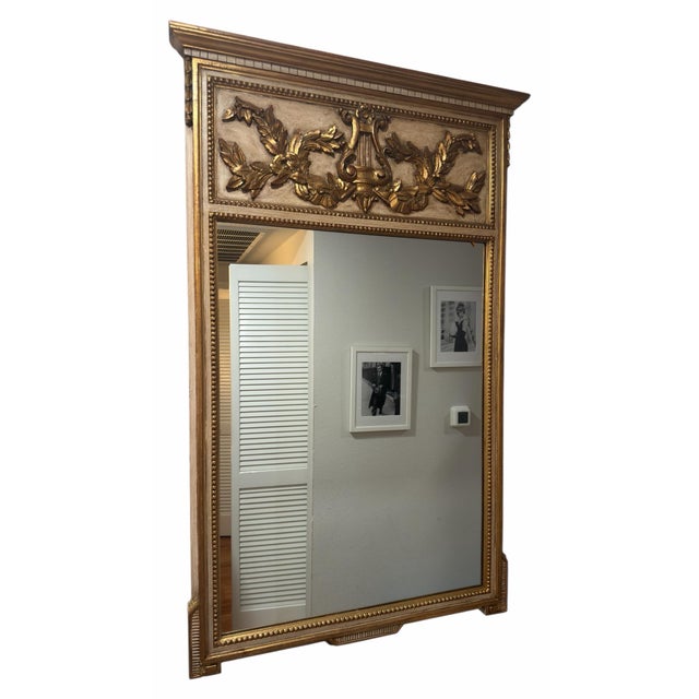 Vintage Hollywood Regency Paint & Giltwood Mirror For Sale - Image 4 of 4