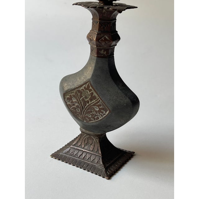 Antique 19th Century Indian Engraved Copper Perfume Bottle For Sale - Image 4 of 15