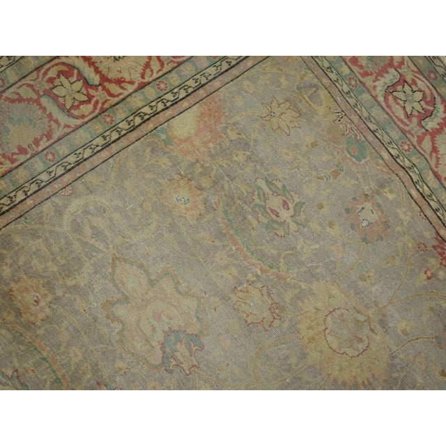 Green Fine Gray Antique Turkish Sivas Rug - 6'3" x 9'1" For Sale - Image 8 of 18