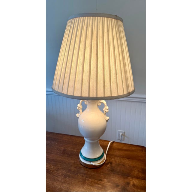 Vintage Porcelain Urn Lamp With Floral Designs For Sale - Image 9 of 12