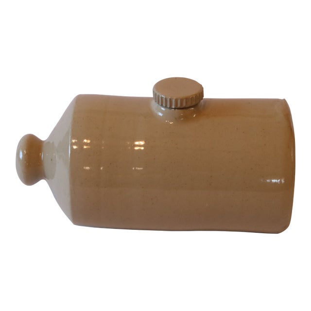 Antique Hackwood & Co 1844-1850 Bed Foot Warmer England Stoneware-Glazed Stoneware For Sale