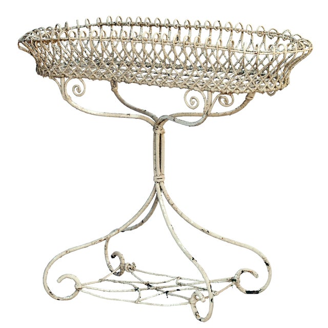 19th Century, Antique Victorian Wire Planter Stand For Sale In Los Angeles - Image 6 of 9
