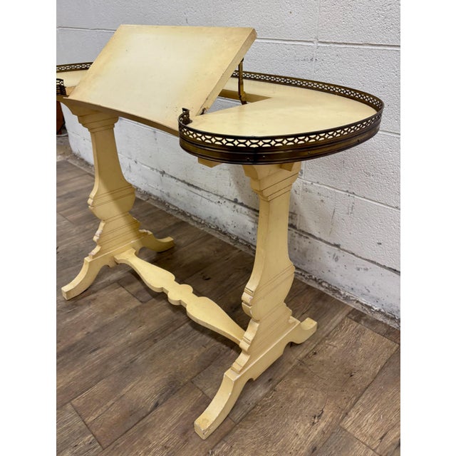Vintage French Louis XV Style Kidney Shaped Writing Desk Center Table Vanity For Sale - Image 4 of 12