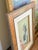 Original pastel of a violinist or composer on a pistachio green paper and custom framed with a burled frame, linen mat,...