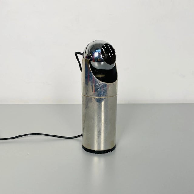 Mid-Century Modern Italian Steel Table Lamp by Angelo Lelii for Arredoluce, 1970s For Sale - Image 3 of 10