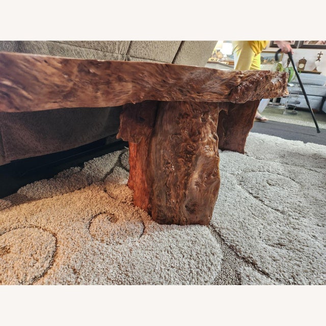 Contemporary Wood Slab Coffee Table For Sale - Image 9 of 9
