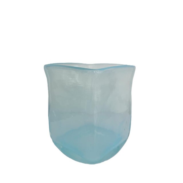 Opal Blue Glass Vase For Sale - Image 4 of 8