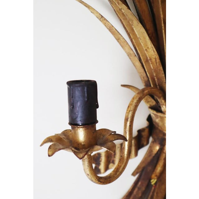 Large Hollywood Regency Gold-Leaf Wall Light attributed to Hans Kögl, 1960s For Sale - Image 10 of 16