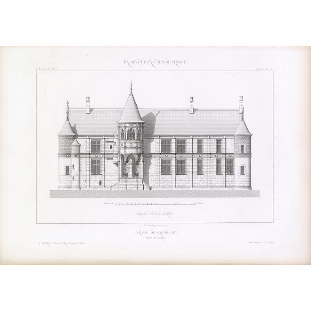Sculpture Materials 1867 Palais, Châteaux, Hôtels Et Maisons De France – Château De Nantouillet – Full Suite of 13 Original Architectural Engravings and French Text For Sale - Image 7 of 16