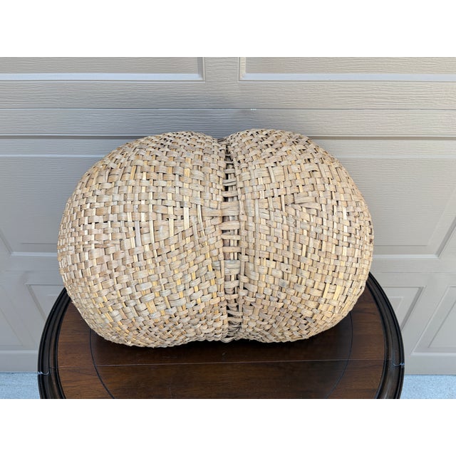 Large Early 20th Century American Oak Splint Buttocks Gathering Basket For Sale - Image 9 of 9