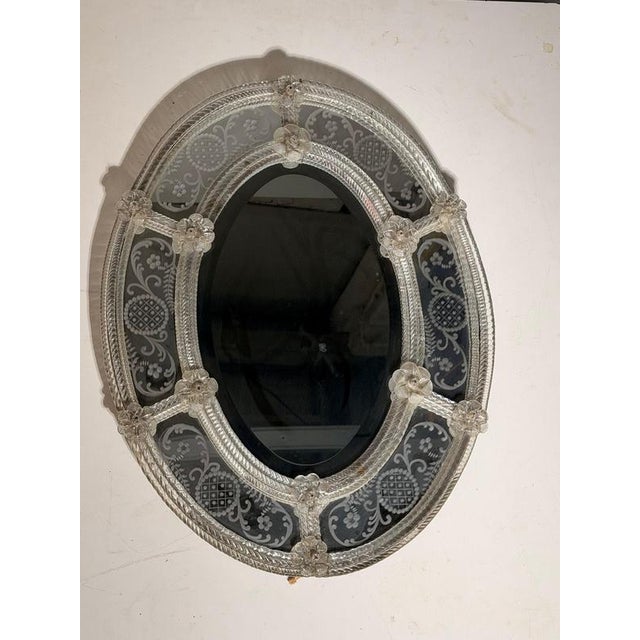 Antique Venetian Glass Mirror For Sale - Image 5 of 6