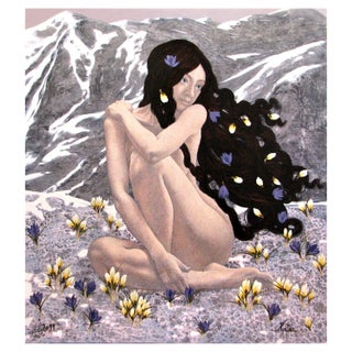 Kristine Kvitka, She Brought Spring to the Mountains, Oil on Canvas For Sale