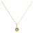 10K Yellow Gold Green Peridot and 1/10 Cttw Diamond Accent Halo Pendant Necklace For Sale