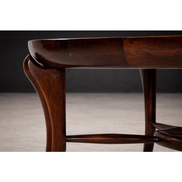 1950s Maracanã Coffee Table in Rosewood & Travertine, Giuseppe Scapinelli, 1950s For Sale - Image 5 of 13