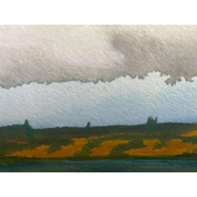 A beautiful original watercolor of a field in Prince Island Island.. near Victoria.