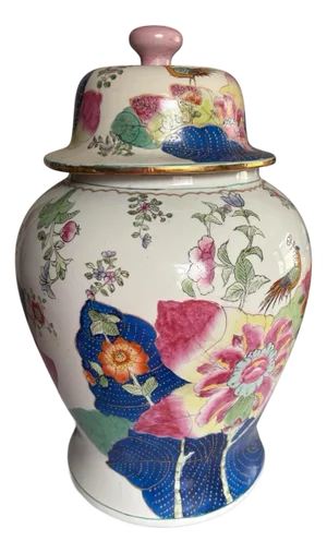 Early 20th Century Qing Dynasty Tobacco Leaf Ginger Jar