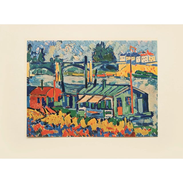 Modern 1940s After Maurice Vlaminck "Wash-House Boats", First Edition Period Swiss Offset Lithograph For Sale - Image 3 of 8