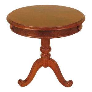 Round Cherry Pedestal Base Occasional Table