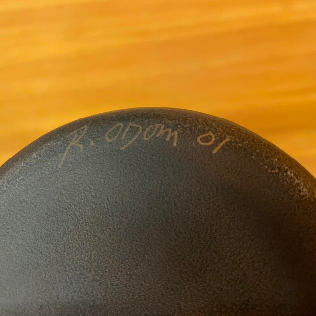 Tall Abstract Art Glass Vase With Textured Geometric and Layered Forms For Sale - Image 11 of 11