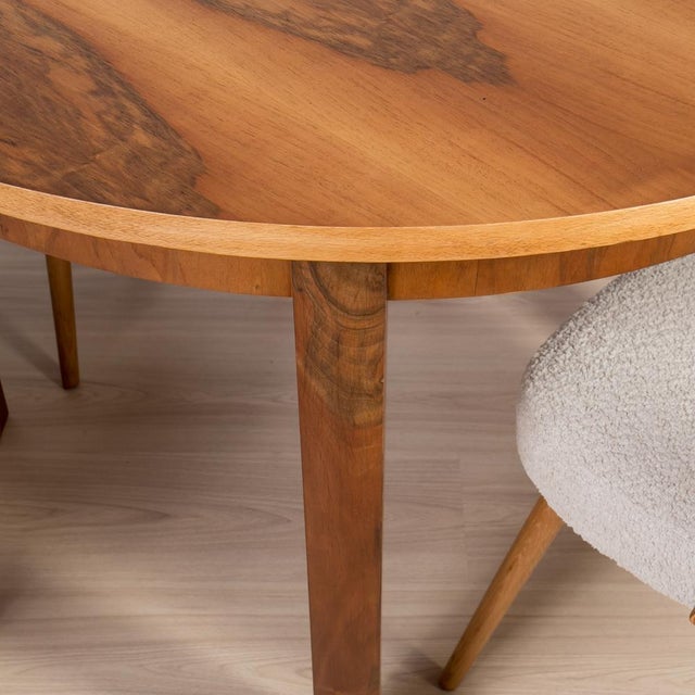 Brown Walnut Dining Set by Antonín Šuman, 1960s, Set of 5 For Sale - Image 8 of 15