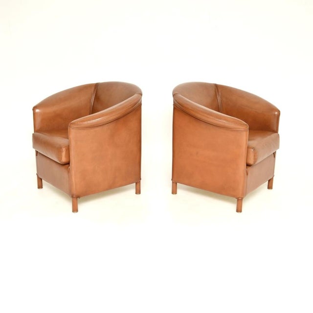 Mid-Century Modern Vintage Leather Chairs from Wittmann, 1980s, Set of 2 For Sale - Image 3 of 12