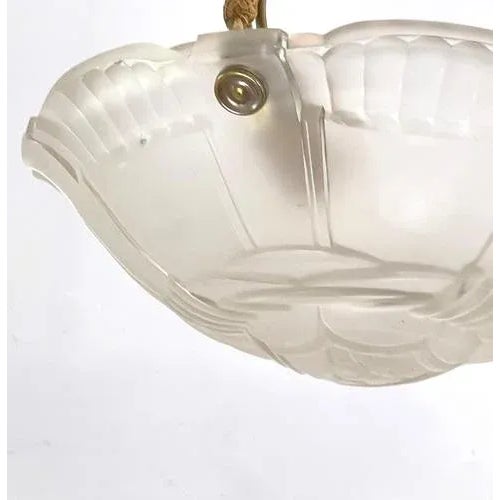 Metal Art Deco Ceiling Lamp from Sabino Paris, 1930s For Sale - Image 7 of 13