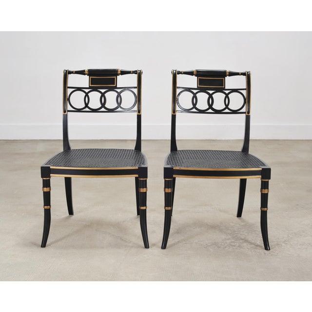 Set of Eighteen Baker “Governor Alston” Regency Dining Chairs For Sale In Sacramento - Image 6 of 18
