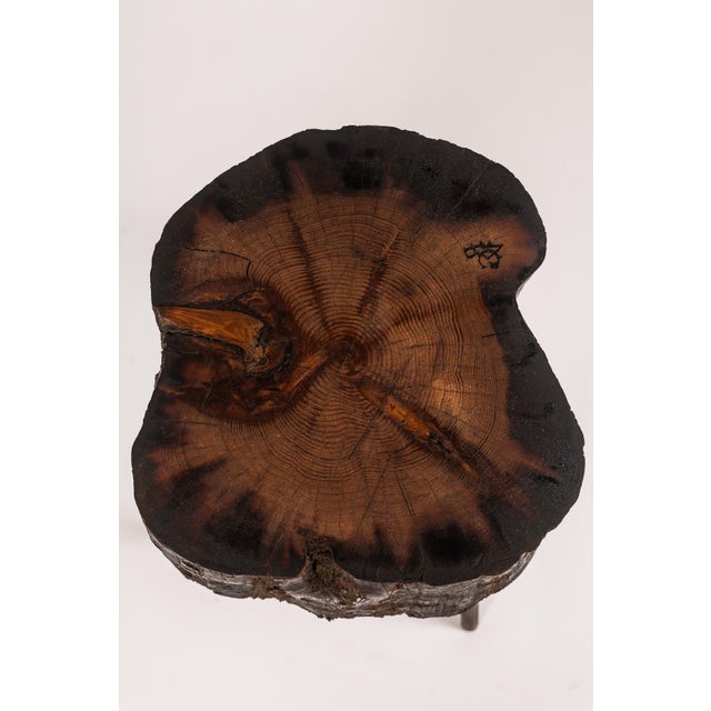 Black Brutalist Side Table in Wood and Metal, 1970 For Sale - Image 8 of 10