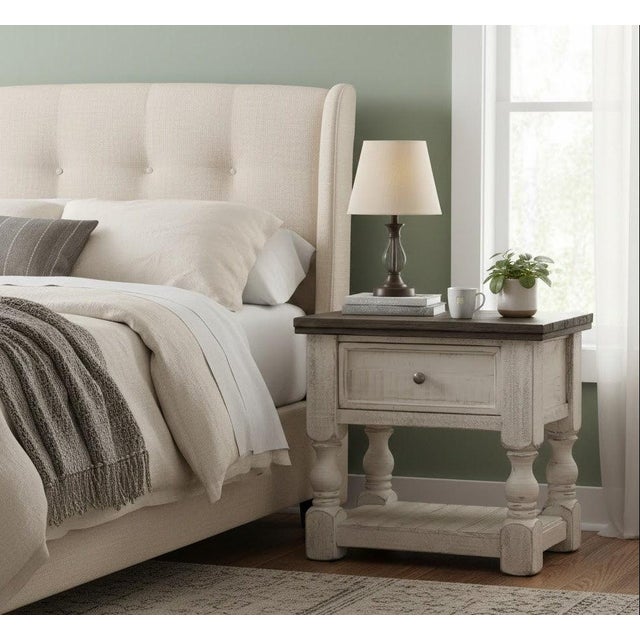 Wood Stonegate 1 Drawer Nightstand For Sale - Image 7 of 8
