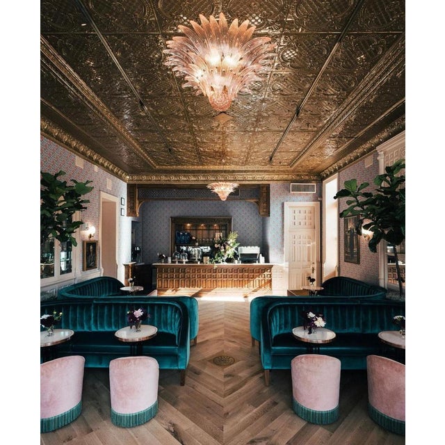 Brass Mounted Pink Palmette Sconces, 1990s, Set of 2 For Sale - Image 13 of 15