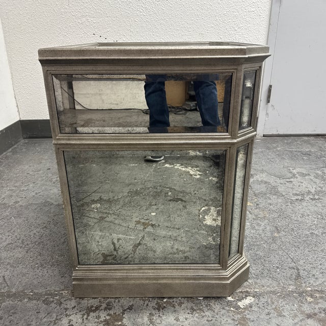Restoration Hardware Restoration Hardware 1930's French Mirrored Open Nightstand For Sale - Image 4 of 12