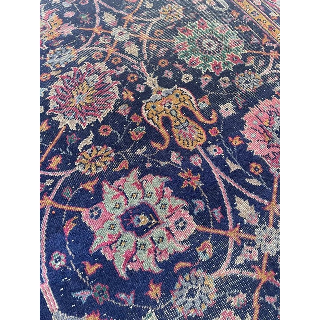 Vintage Turkish Tabriz Design Magenta Rug 9.3 x 12.2 For Sale - Image 12 of 14