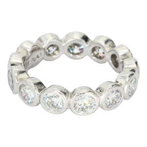 Platinum Band Ring With Brilliant Cut Diamonds Size 4.5