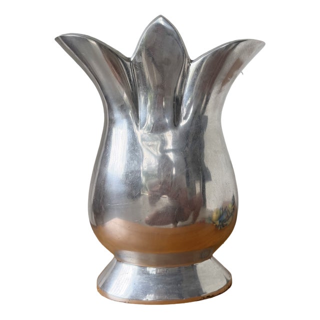Vintage Vase in Aluminum, 1970s For Sale